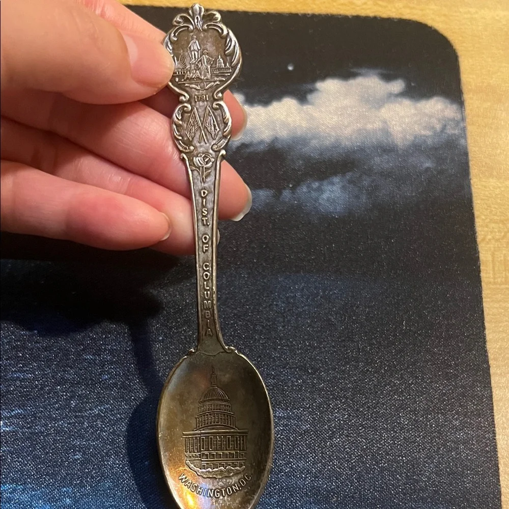 #0946+ 1791 Antique Dist Of Columbia Washington D.C. Souvenir Spoon - Picture 5 of 8